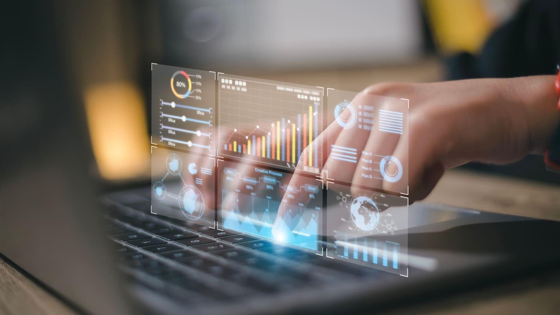 Analyst reviewing an operations dashboard